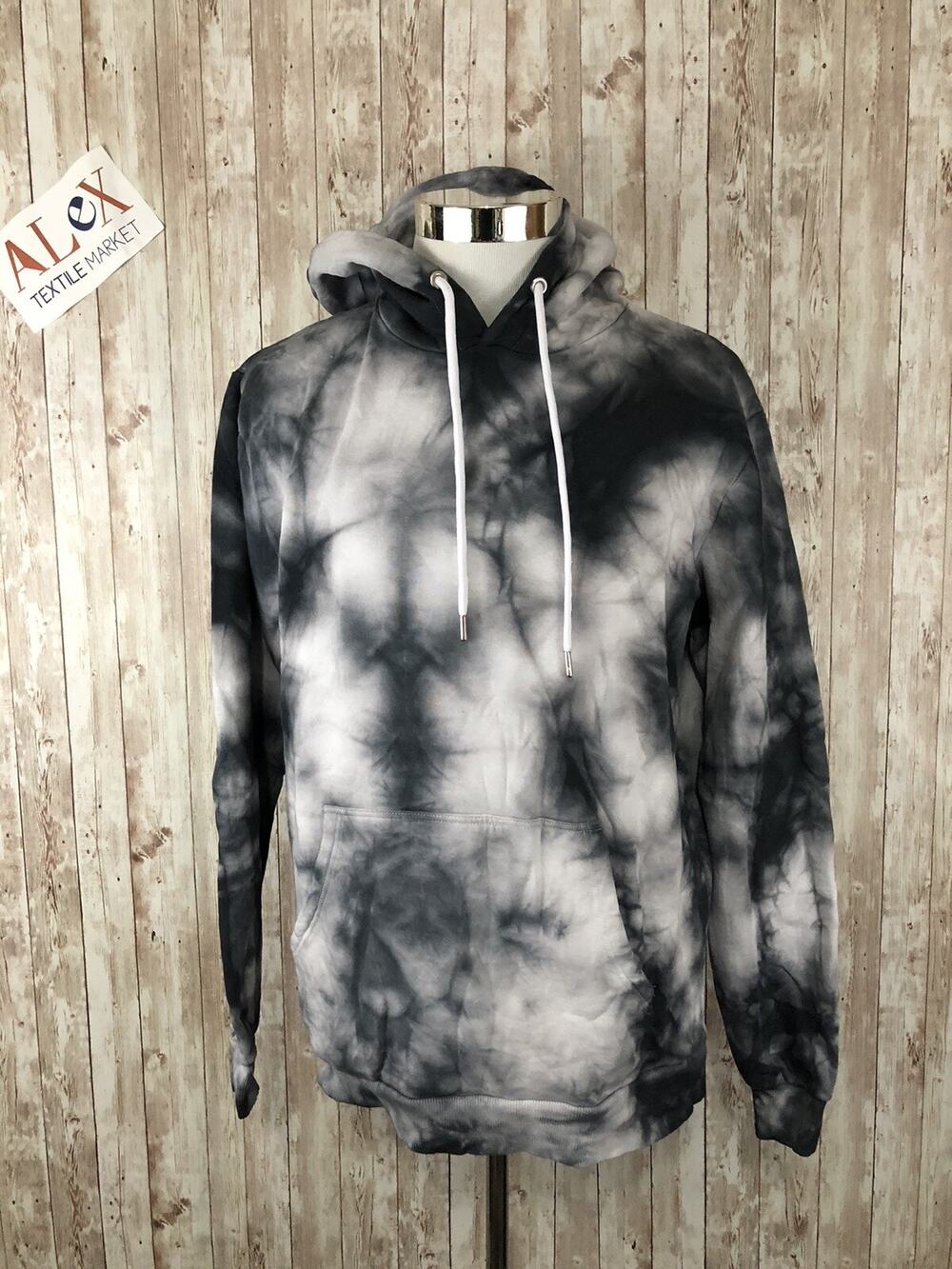 Boohoo Hoodie Mens Medium Tie Dye Sweatshirt Gray Pullover Long Sleeve N112